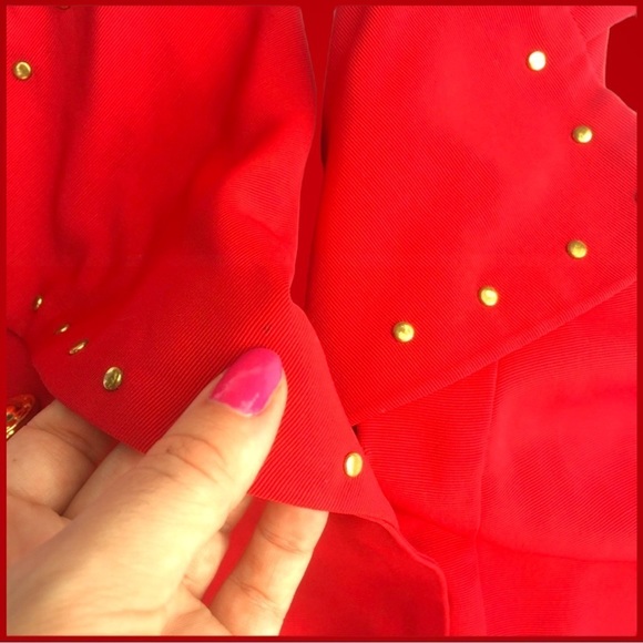 Vintage 80s Dawn Joy halter midi dress crossback red studs grunge 90s y2k retro - Picture 13 of 14